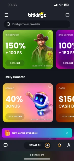 bitkingz casino bonus