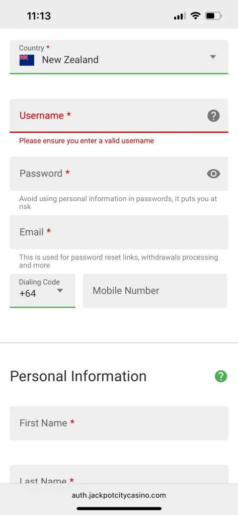 jackpot city casino registration