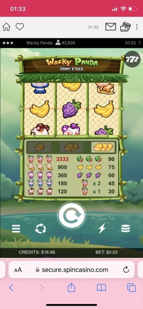 Spin Casino Screen