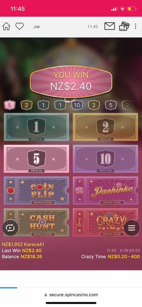 Spin Casino Screen