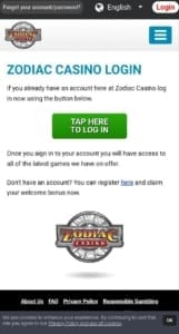 zodiac login