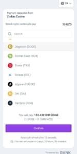 zodiac deposit