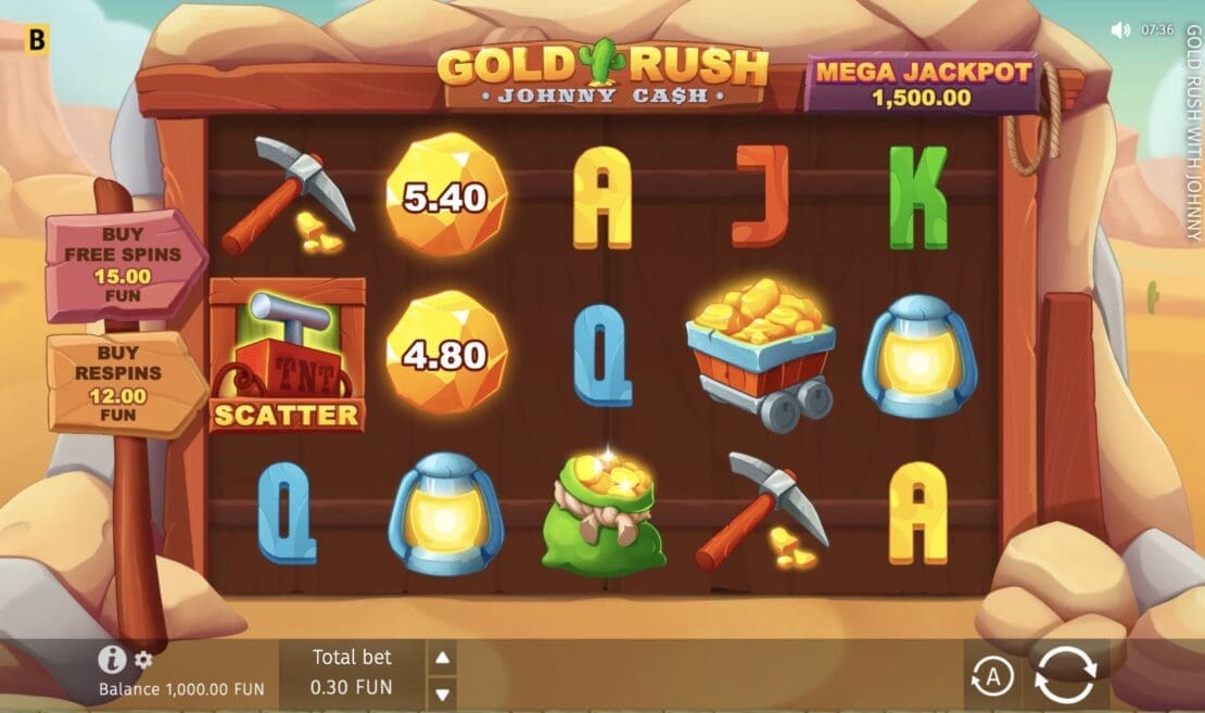Gold Rush with Johnny Cash Hold and Win