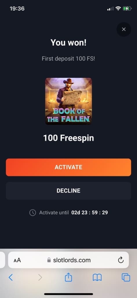 SlotLords Casino Screen