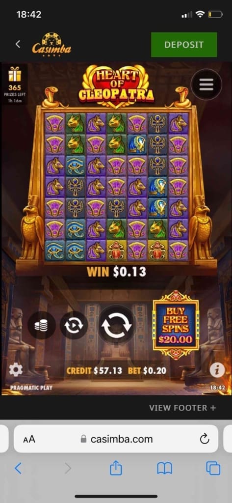 Casimba Casino Screen