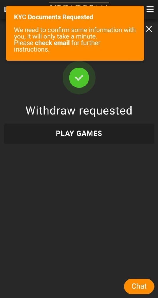 Vegadream Casino Screen