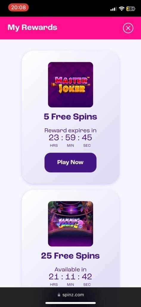 spinz casino bonus