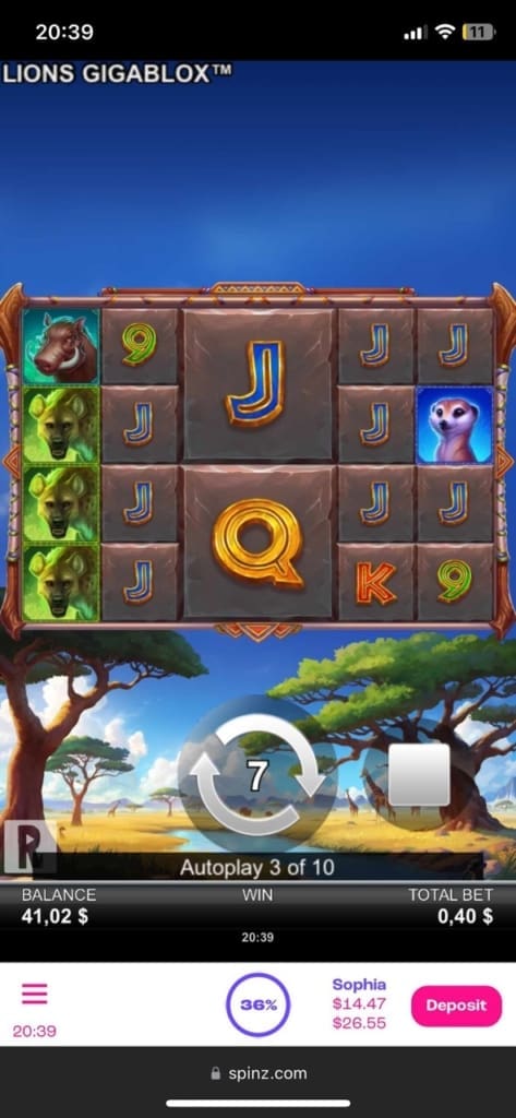 spinz casino games