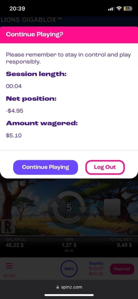 spinz casino games