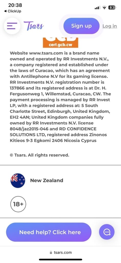 Tsars Casino Support