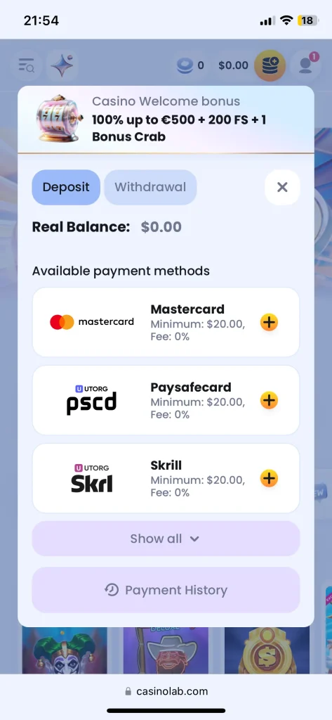 Casino Lab Bonus