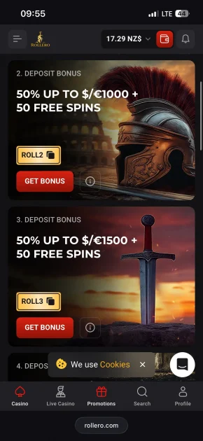 rollero casino bonus