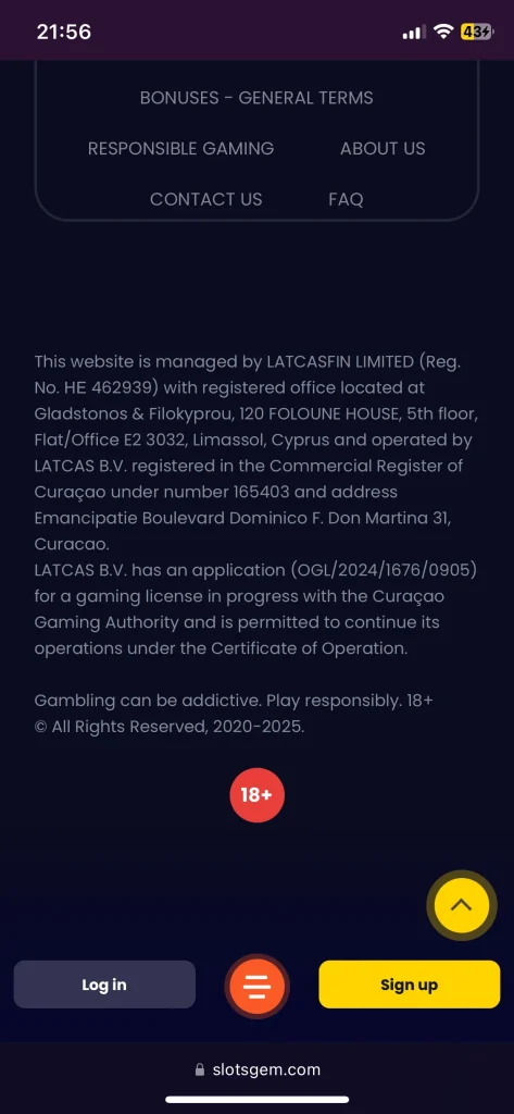 SlotsGem Casino FAQ