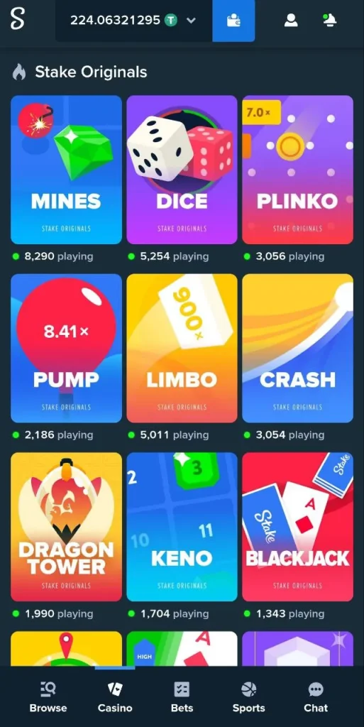 Stake Casino games