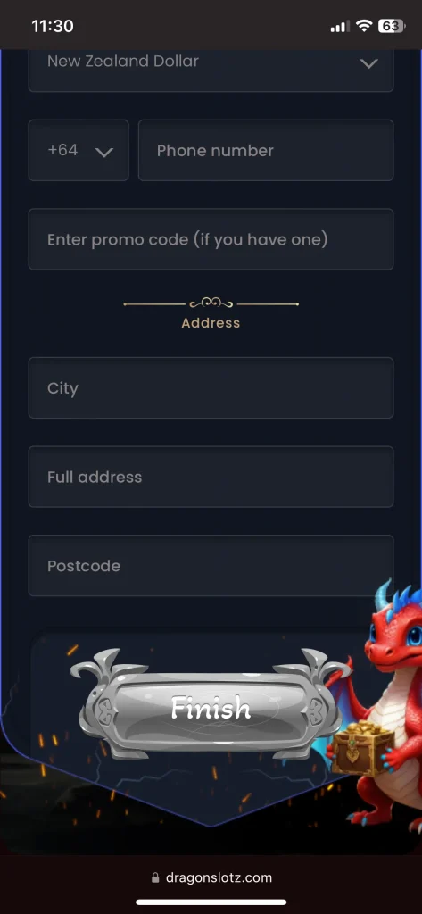 DragonSlots casino registration