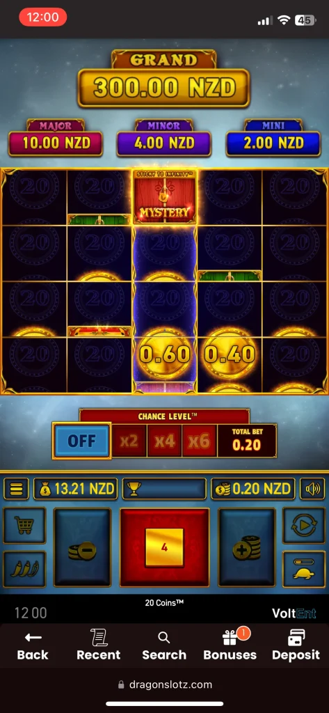 DragonSlots casino game
