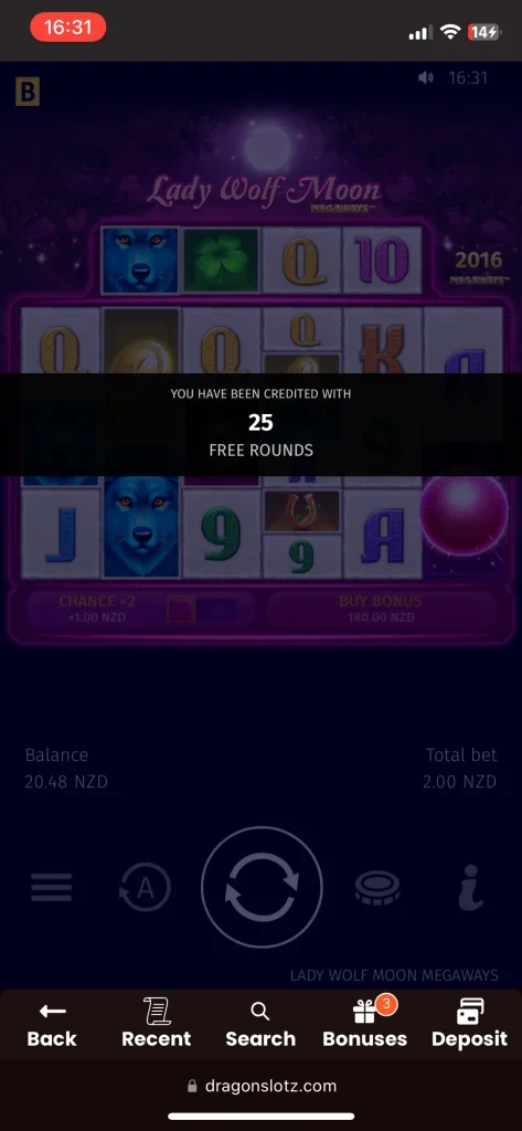 DragonSlots casino game