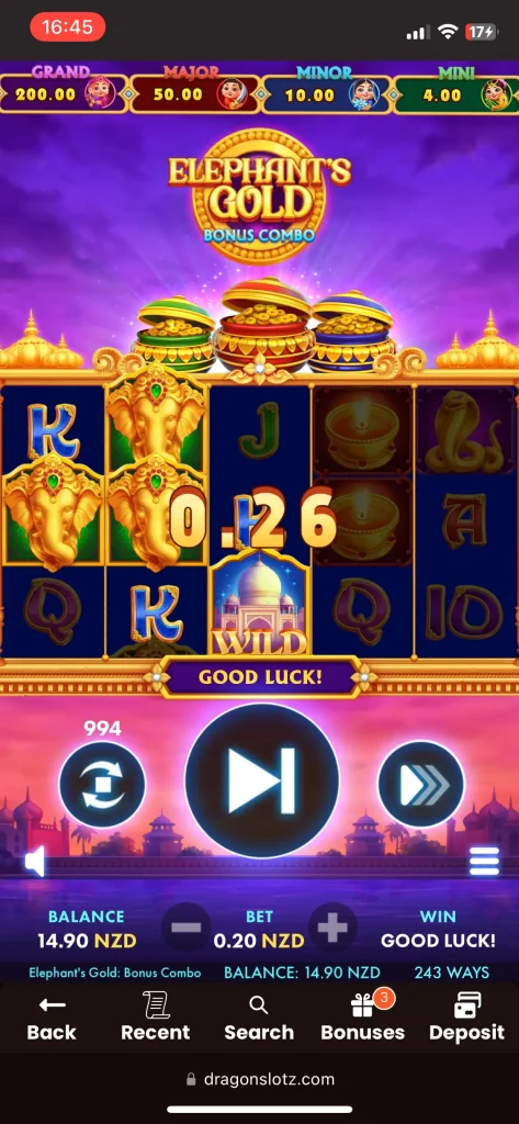 DragonSlots casino game