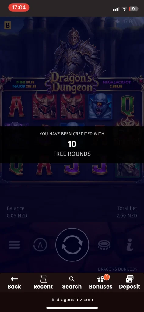 DragonSlots casino game