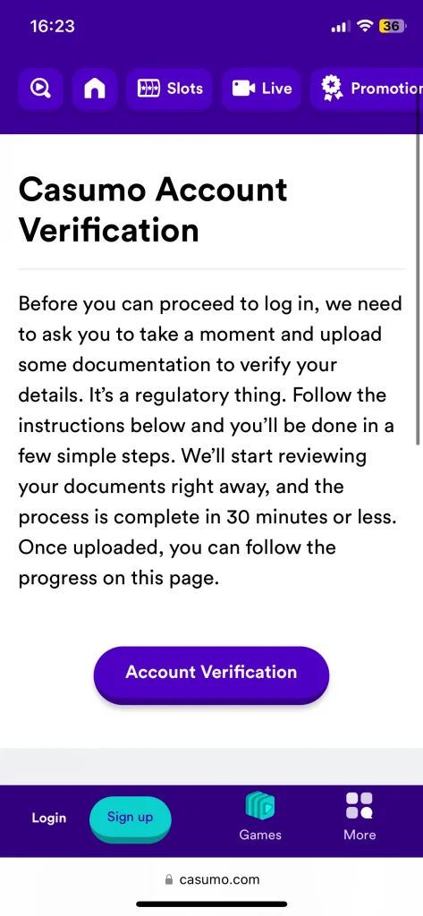 casumo casino account