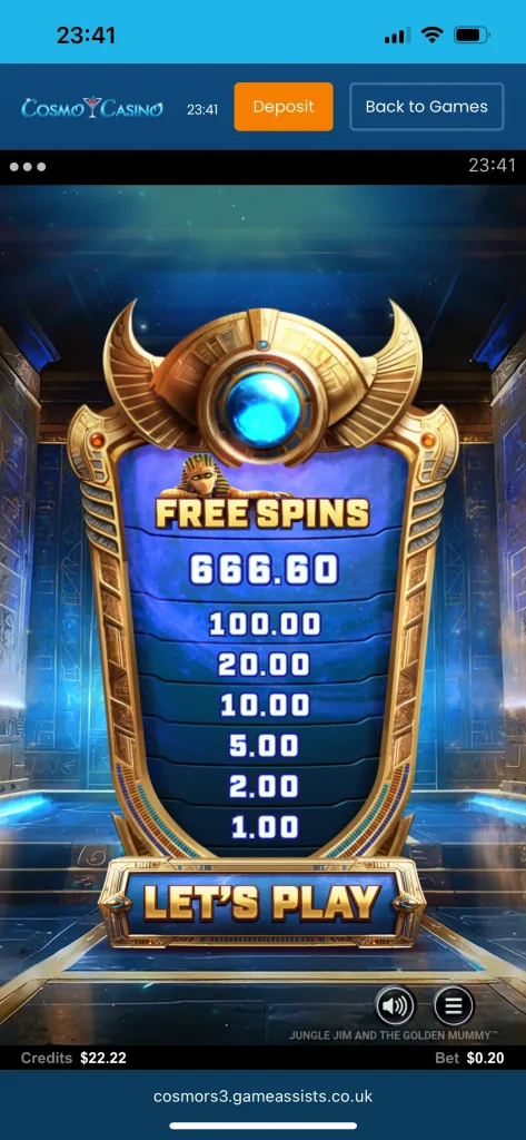 cosmo casino game