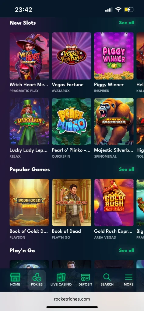 Rocket Riches Casino Games
