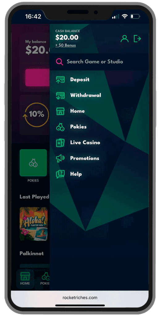 menu rocketriches