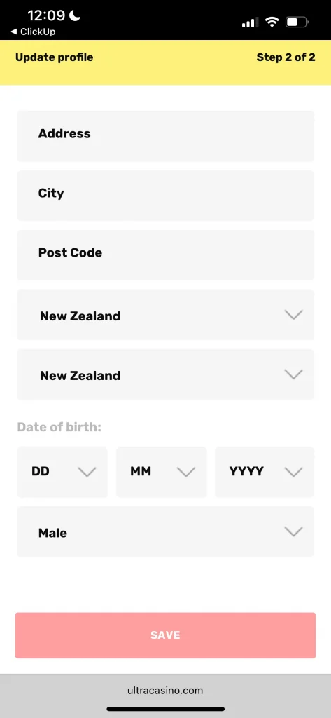 UltraCasino registration