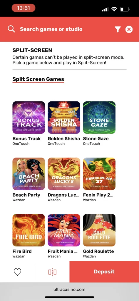 UltraCasino games