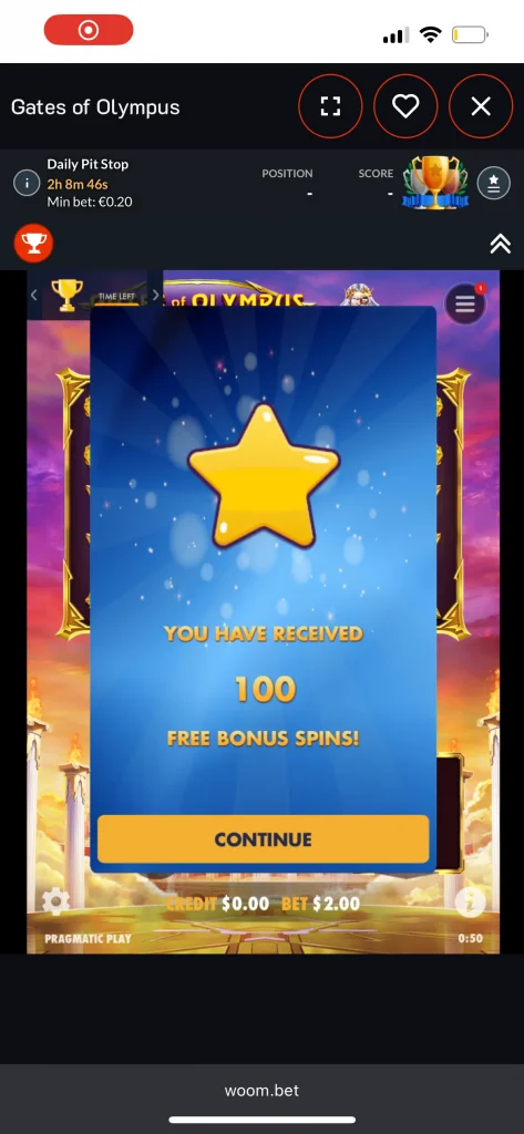 Woom Bet Casino Win