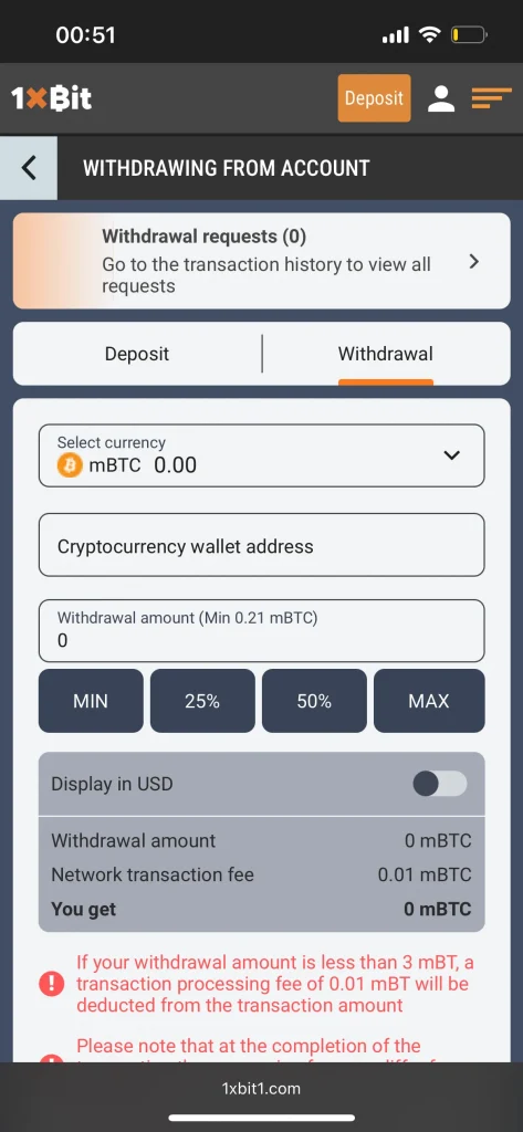 1xbit casino deposit