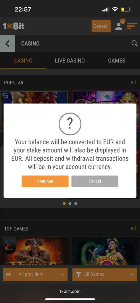 1xbit casino game