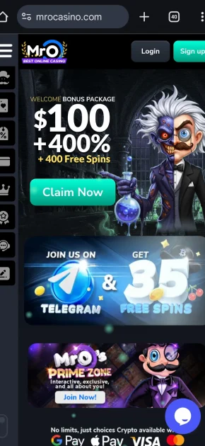 Mr O Casino bonus