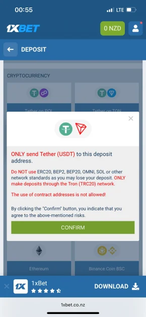1xBet Casino deposit