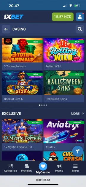 1xBet Casino Games