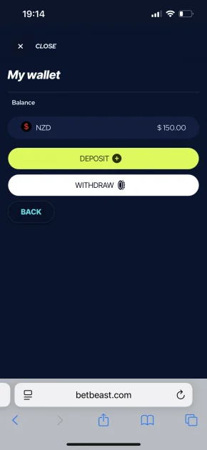 BetBeast Casino deposit
