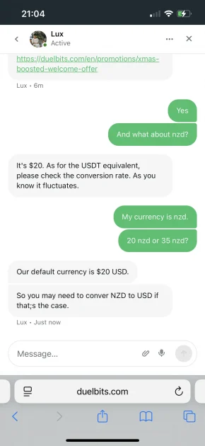 Duelbits Casino support