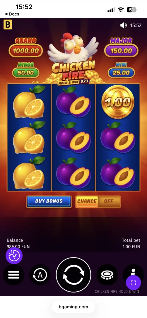 bgaming launches chicken fire slot 00004