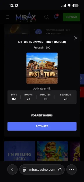 mirax casino bonus