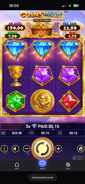 mirax casino game