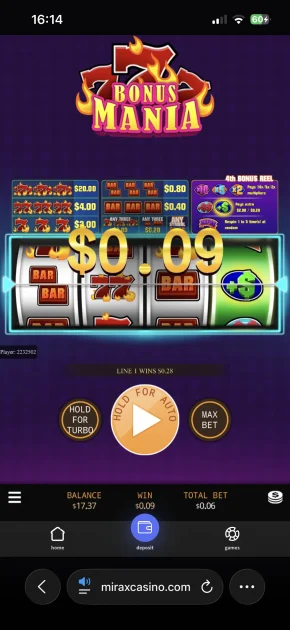 mirax casino game