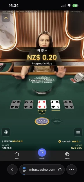 mirax casino live game