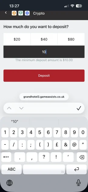 grand hotel casino deposit