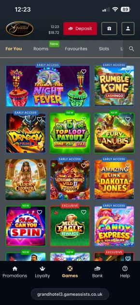 grand hotel casino games